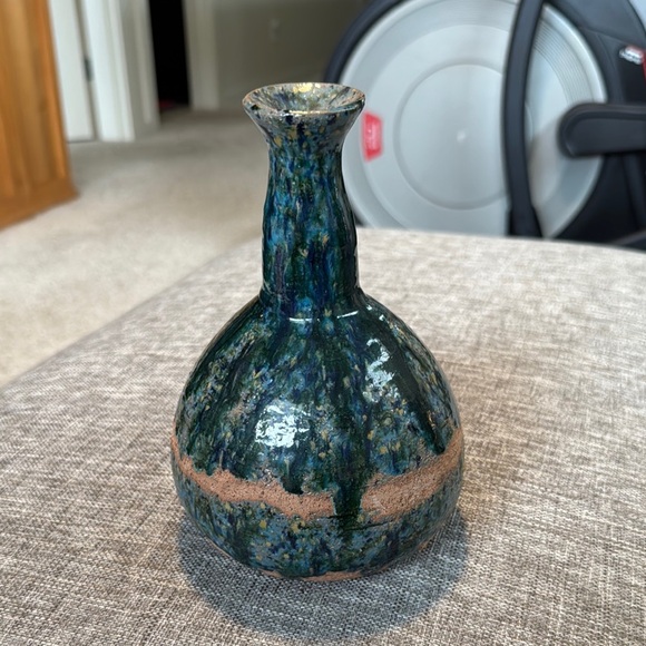 Vintage Ceramic Vase - Blue and Brown - Picture 1 of 9